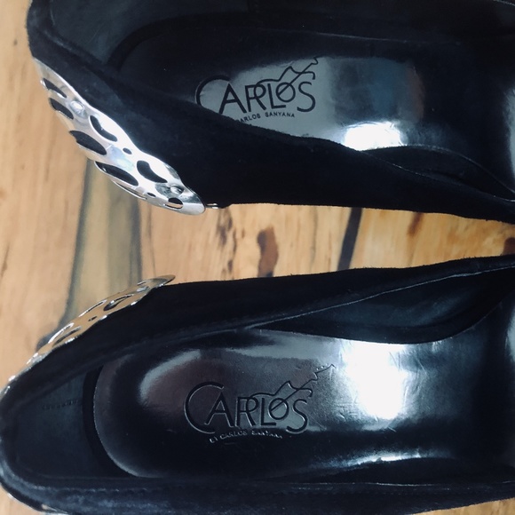 CARLOS SANTANA 7 1/2 A black suede pumps (High Heels) Perfect heels - Picture 5 of 9